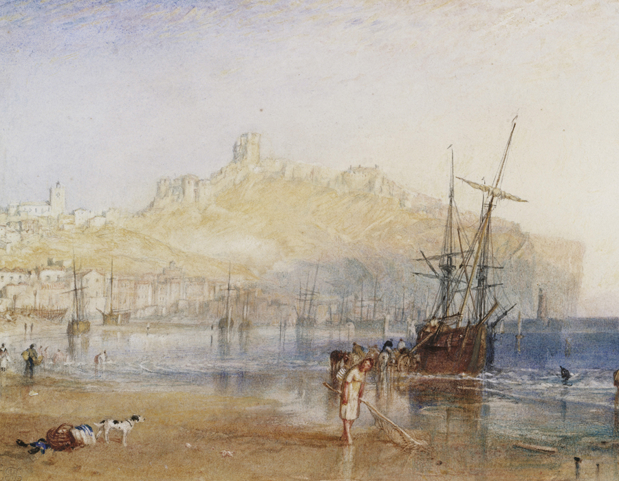 J. M. W. Turner (1775 – 1851), Scarborough, vers 1825, aquarelle et graphite sur papier, 15,7 x 22,5 cm Tate, accepté par la nation dans le cadre du legs Turner 1856, Photo © Tate