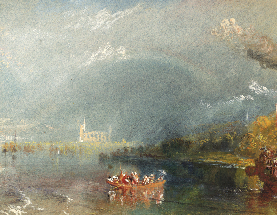 J. M. W. Turner (1775 – 1851), Jumièges, vers 1832, gouache et aquarelle sur papier, 13,9 x 19,1 cm, Tate, accepté par la nation dans le cadre du legs Turner 1856, Photo © Tate
