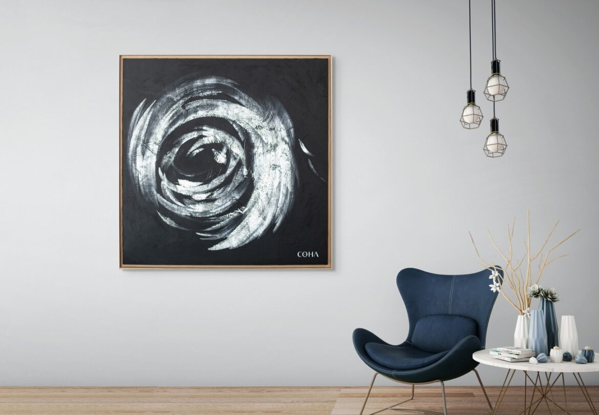 Des toiles minimalistes entre lumière et obscurité Collection de toiles minimalistes en noir et blanc – COHA