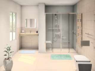 Salle de bain accessible, design et fonctionnelle