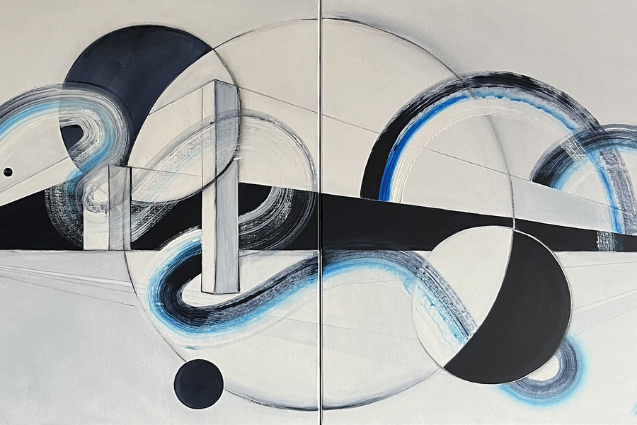 Une artiste plasticienne en équilibre sur un fil