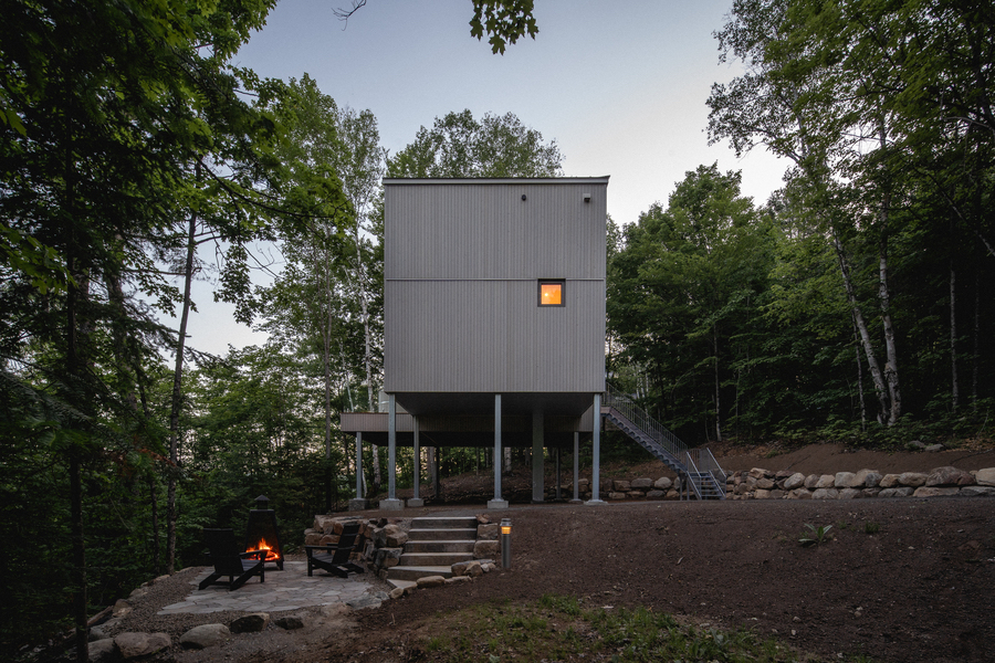 Minichalet avec spa privé à la cime des arbres – La Cime