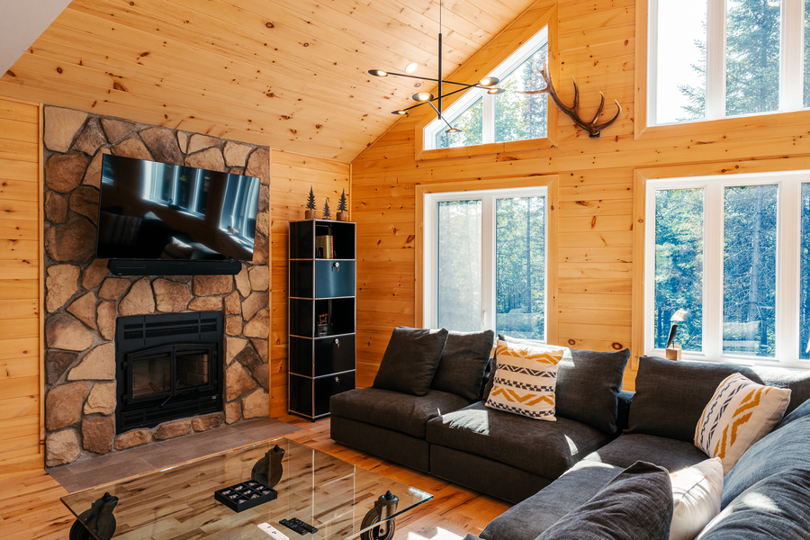 Des chalets près de Mont-Tremblant, en pleine nature