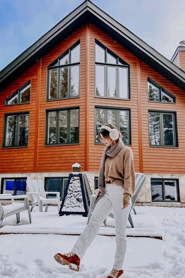 Des chalets près de Mont-Tremblant, en pleine nature