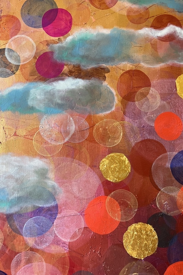 Peinture contemporaine colorée et lumineuse
