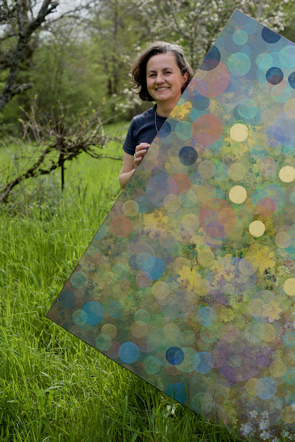 Peinture contemporaine colorée et lumineuse