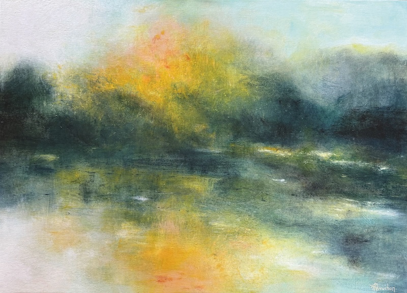 La peinture abstraite inspirée par la nature guide le travail d’Agnès Perruchon.